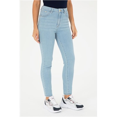 Kadın Açık Mavi Skinny High Waist Fit Jean Pantolon