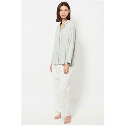 Pantalón de pijama cintura alta - Blanco