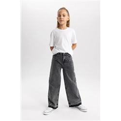 Defacto Kız Çocuk Wide Leg Paça Ucu Kesik Jean Pantolon B1236A823WN