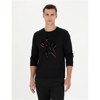 Siyah Regular Fit Sweatshirt