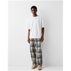 Checked balloon fit trousers