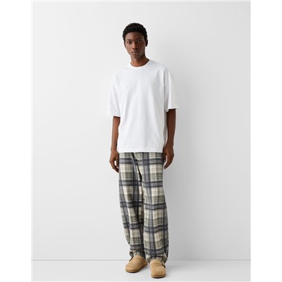 Checked balloon fit trousers