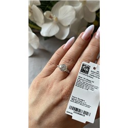 S1137201010р Кольцо 1 Фианит Бесцветный Круг 8 0,200; размер 16,5