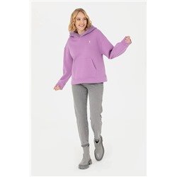 Kadın Lila Kapüşonlu Sweatshirt