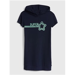 Kids Graphic Short Sleeve Hoodie Dress