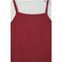 Bordo Halter Yaka Bürümcük Dokulu Kumaş Maxi Boy Örme Büyük Beden Elbise TBBSS25AH00006