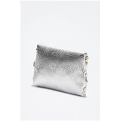 Bandolera de piel Briana Plateado