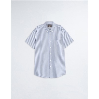 Short Sleeve Striped Shirt, Men, White