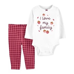 2-Piece I Love My Family Bodysuit Pant Set