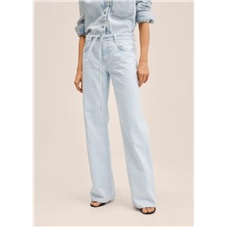 Vaqueros wideleg cinturón -  Mujer | MANGO OUTLET España