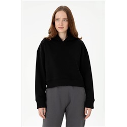 Kadın Siyah Kapüşonlu Sweatshirt