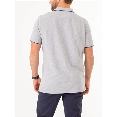 MARLED YARN POLO SHIRT WITH EMBROIDERED CREST
