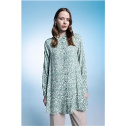 Defacto Regular Fit Gömlek Yaka Baskılı Uzun Kollu Tunik Z5833AZ23SP