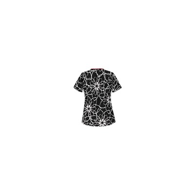 UA Butter-Soft STRETCH Floral Ink Black Print Scrub Top