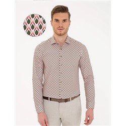 Yeşil Slim Fit Uzun Kollu Gömlek