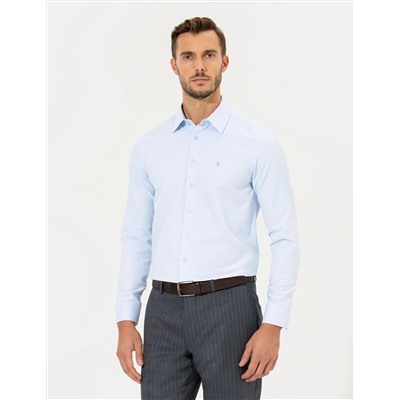Açık Mavi Slim Fit Uzun Kollu Gömlek