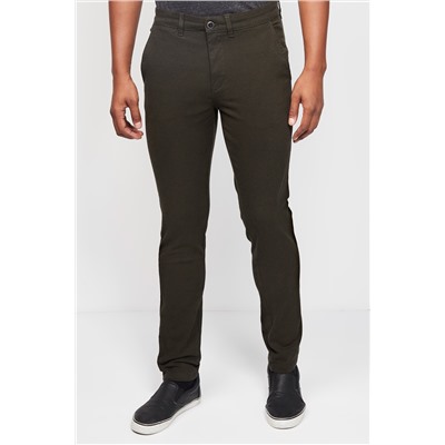 Pantalón recto Verde oscuro