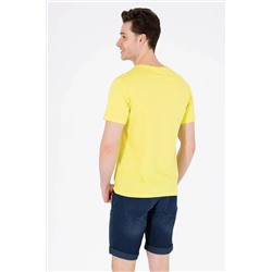 Erkek Neon Sarı Basic Tişört