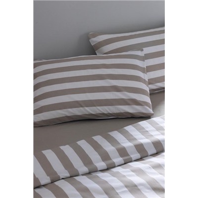 Avignon King Size %100 Pamuk Ranforce Baskılı Nevresim Takımı - Bej