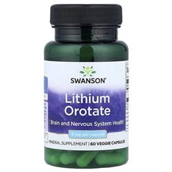 Swanson, Lithium Orotate, 5 mg, 60 Veggie Capsules