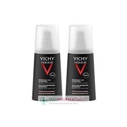 Vichy Homme Déodorant Ultra-Frais 24h Vaporisateur 2x100mlLot  × 2
