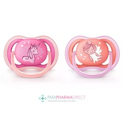 Avent Sucettes Ultra Air 6-18 mois Licorne & Fée x2