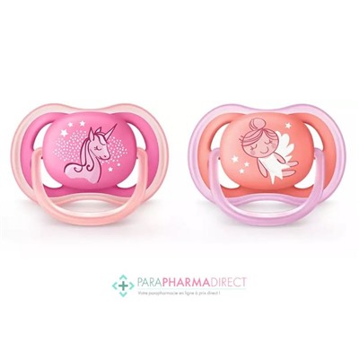 Avent Sucettes Ultra Air 6-18 mois Licorne & Fée x2