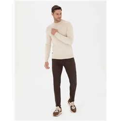 Krem Melanj Slim Fit Basic Kazak