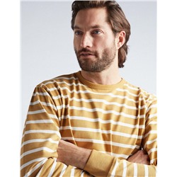 Striped Long Sleeve T-shirt, Men, Dark Yellow