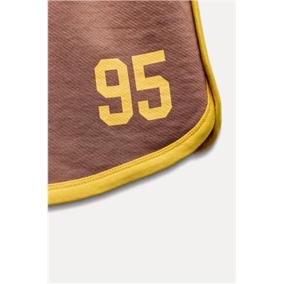 VARSITY SHORTS WITH SLOGAN