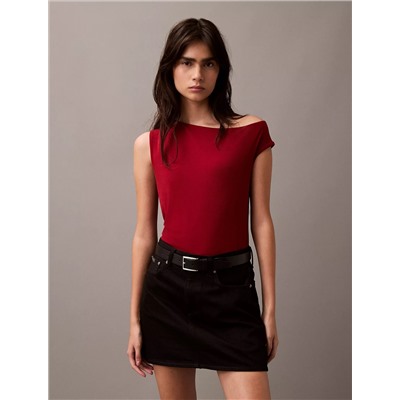Crepe Jersey Asymmetric T-Shirt