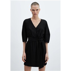 Vestido cruzado lazo