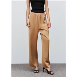 Pantalón cintura elástica satinado