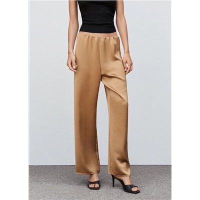 Pantalón cintura elástica satinado