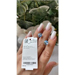 0018с-211 Серьги 2 Кристалл Swarovski Австрия Светло-голубой 0,620