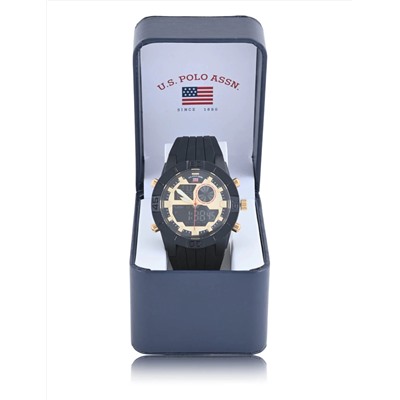 MEN'S BLACK STRAP WITH GOLD ACCENTS ANA DIGI WATCH