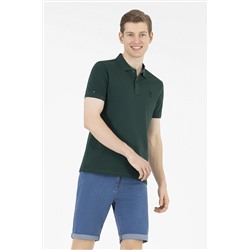 Erkek Koyu Yeşil Basic Polo Yaka Tişört