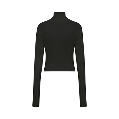 Jersey de lana y pelo de camello Negro