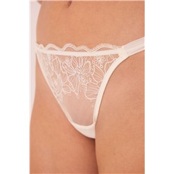 Tanga tul y encaje blanco