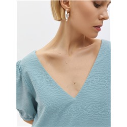 Платье из хлопка с V-образным вырезом