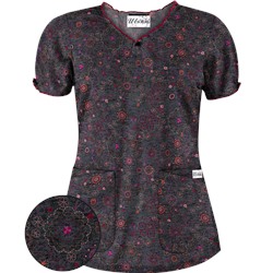 UA Soft Stitch Black Scrub Top