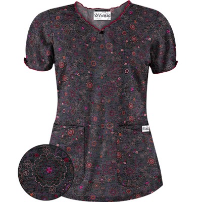 UA Soft Stitch Black Scrub Top