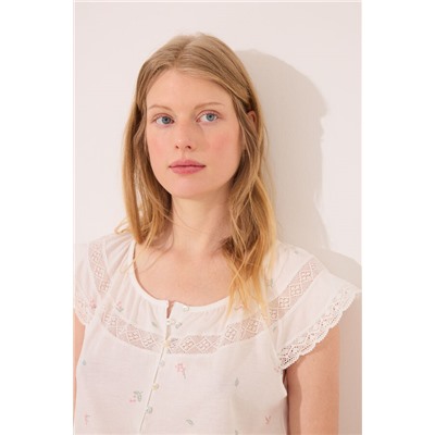 Camisón "maternity" algodón blanco