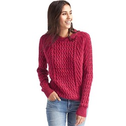 Wavy cable knit sweater