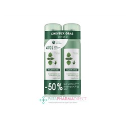 Klorane Ortie Shampooing Sec Séborégulateur 2x150mlLot  × 2