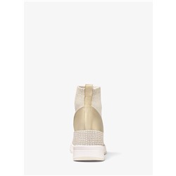 MICHAEL MICHAEL KORS Skyler Embellished Metallic Stretch Knit Sock Sneaker
