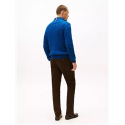 Cable Knit Mockneck Quarter-Zip Sweater
