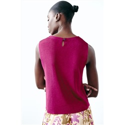 PLAIN METALLIC THREAD KNIT TOP