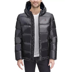 Tommy Hilfiger Men's Pearlized Performance Hooded Puffer Coat