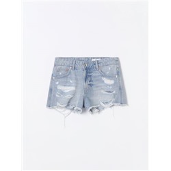 RIPPED DENIM SHORTS